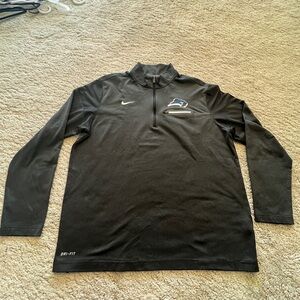 Nike Dri-FIT Dark Gray Quarter Zip Pullover with Blue Raider logo